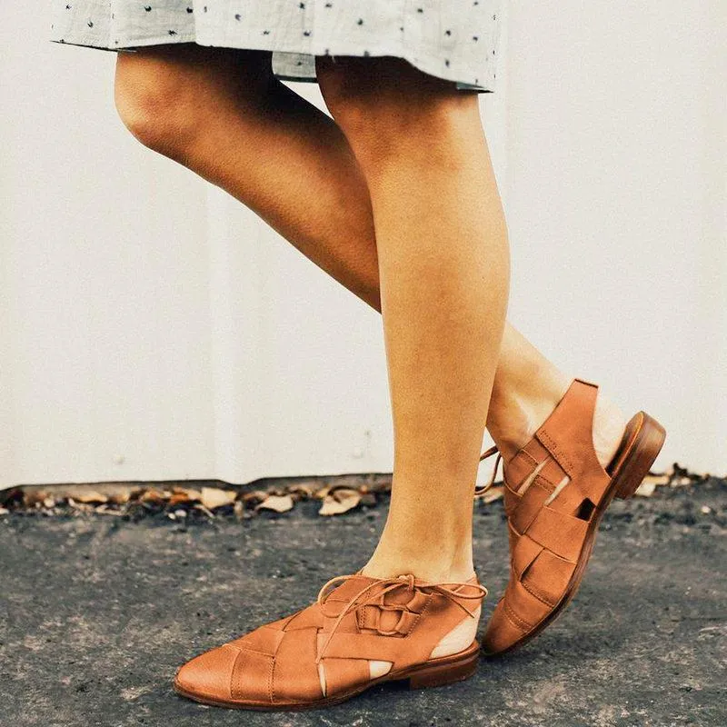 Handmade Boho Sandals Soft Flats Retro Womem's Shoes