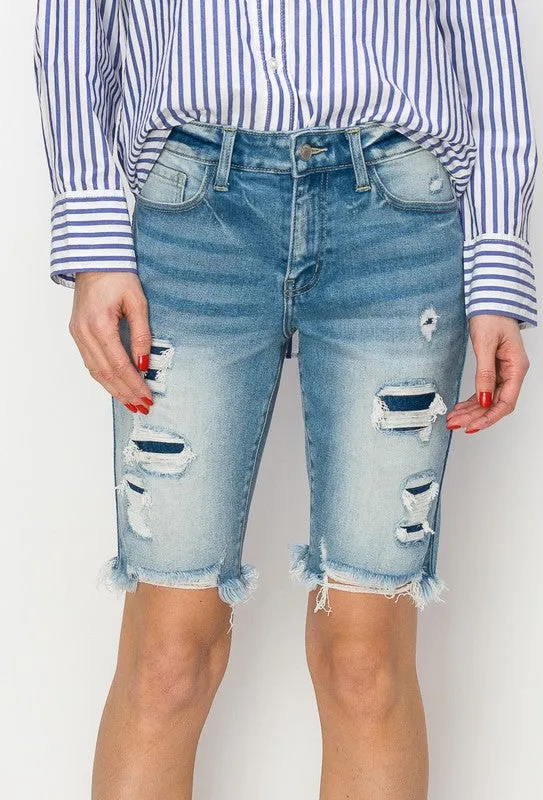 Harper Plus Mid Rise Bermuda Shorts