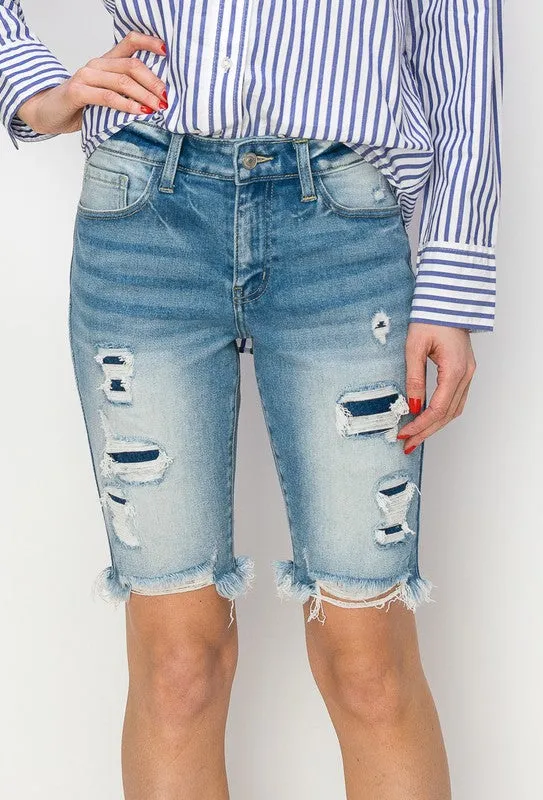 Harper Plus Mid Rise Bermuda Shorts
