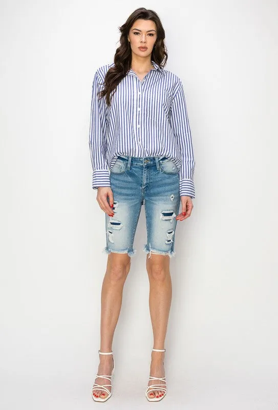 Harper Plus Mid Rise Bermuda Shorts