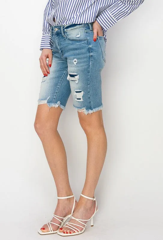 Harper Plus Mid Rise Bermuda Shorts