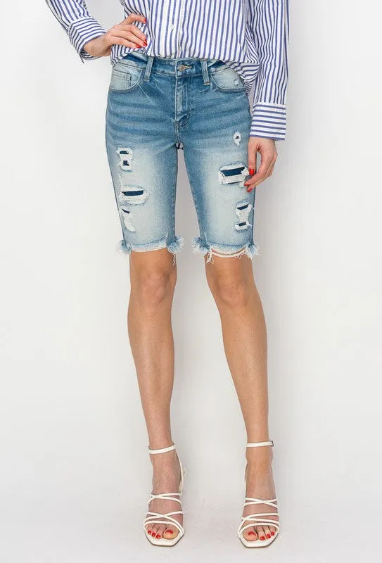 Harper Plus Mid Rise Bermuda Shorts