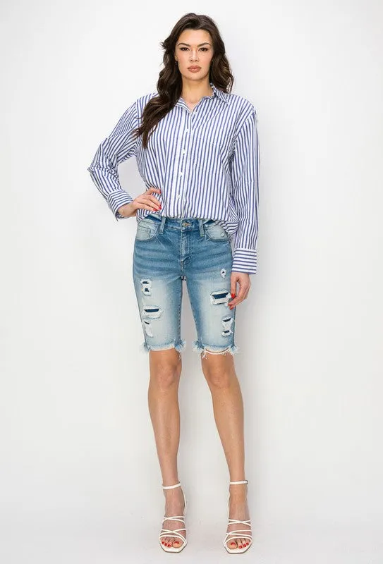 Harper Plus Mid Rise Bermuda Shorts