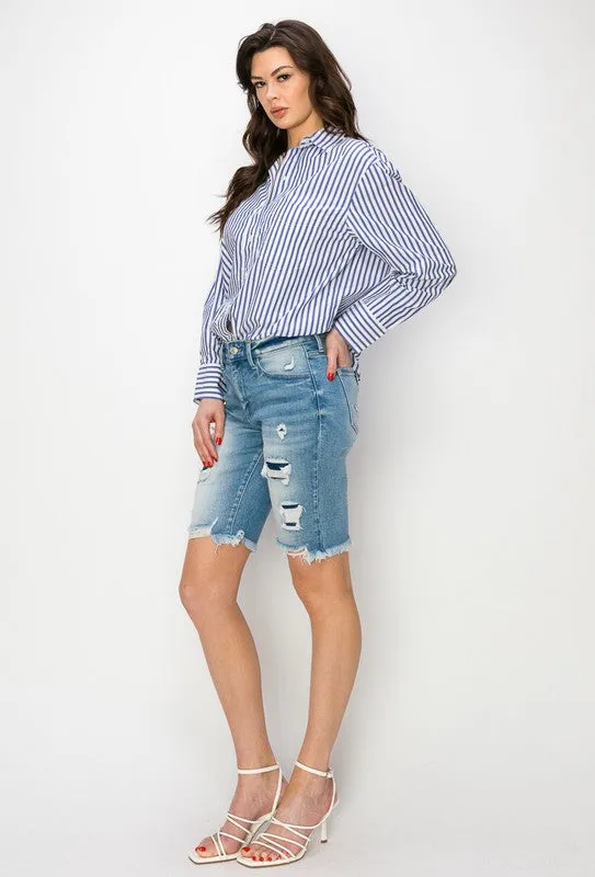 Harper Plus Mid Rise Bermuda Shorts