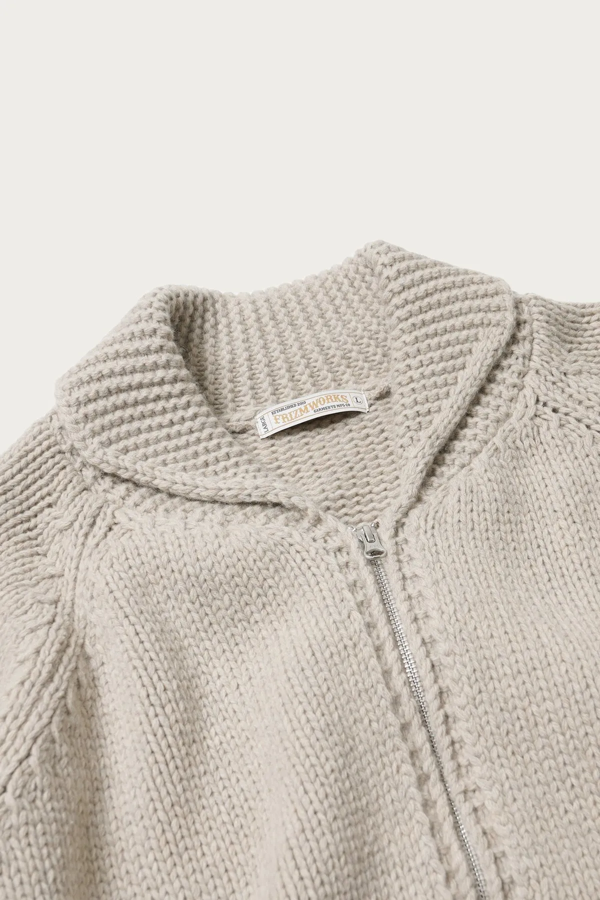 Heavy Cowichan Zipup Cardigan - Oatmeal