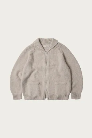 Heavy Cowichan Zipup Cardigan - Oatmeal