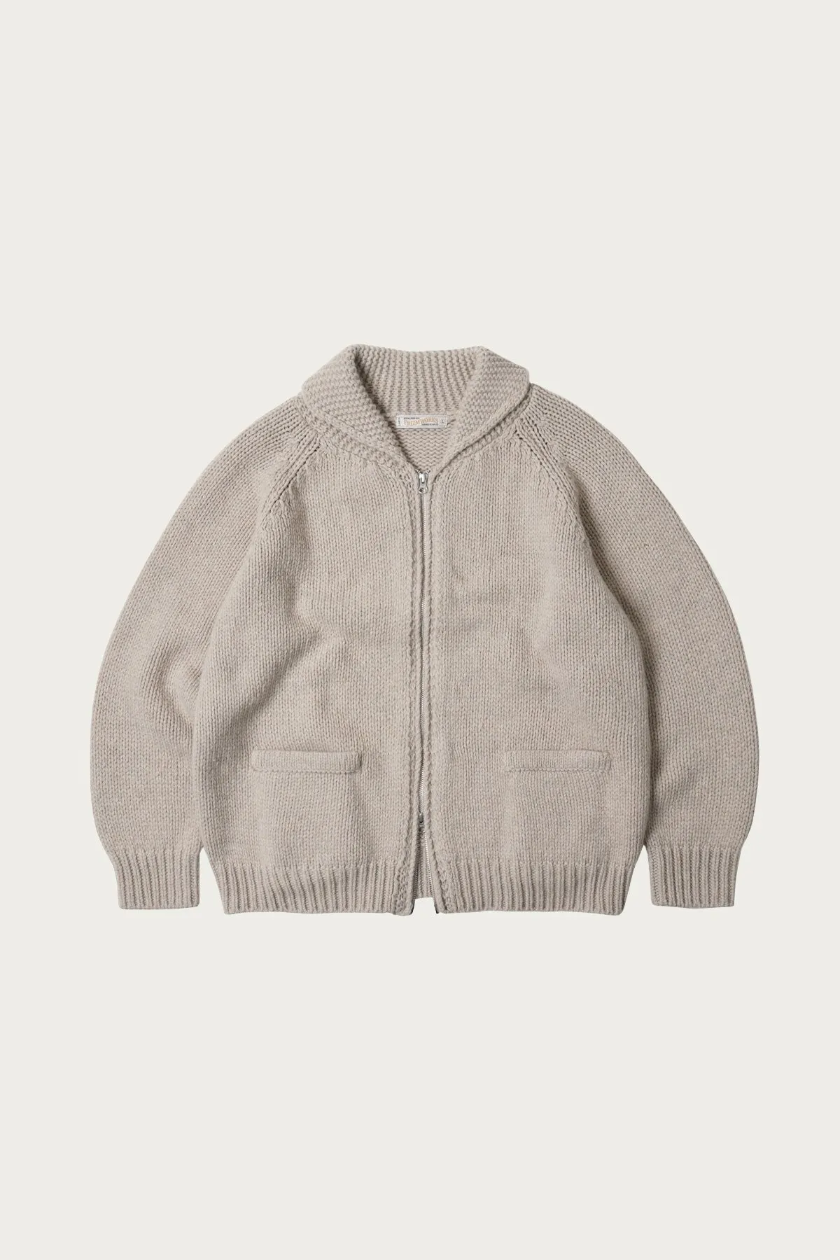 Heavy Cowichan Zipup Cardigan - Oatmeal