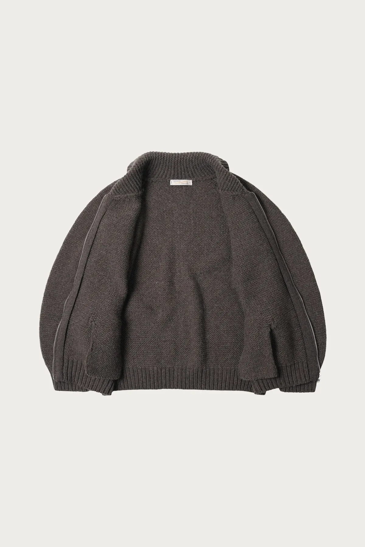 Heavy Cowichan Zipup Cardigan - Sephia