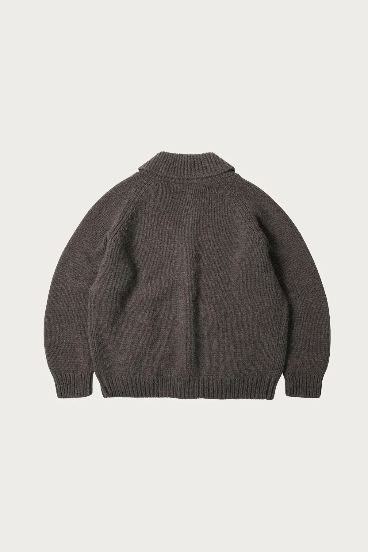 Heavy Cowichan Zipup Cardigan - Sephia