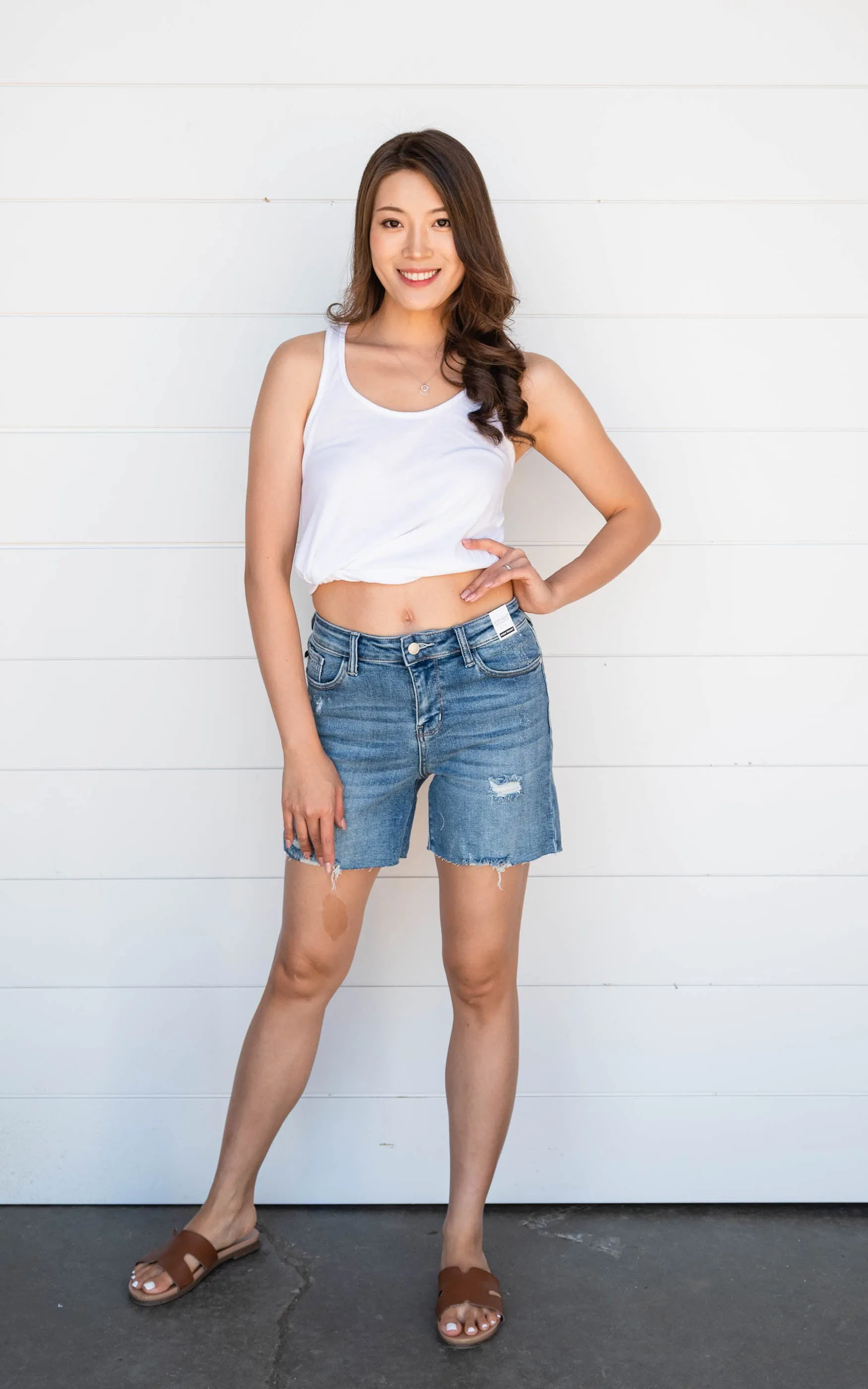 Hi-Waist Cutoff Denim Shorts - Judy Blue - Final Sale*