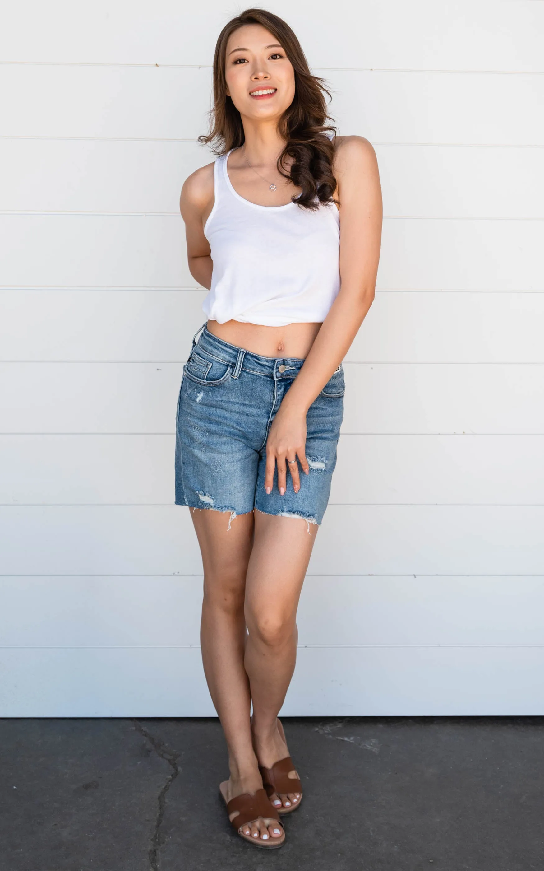Hi-Waist Cutoff Denim Shorts - Judy Blue - Final Sale*