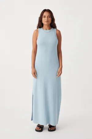 Izi Organic Linen Cotton Maxi Dress - Sky