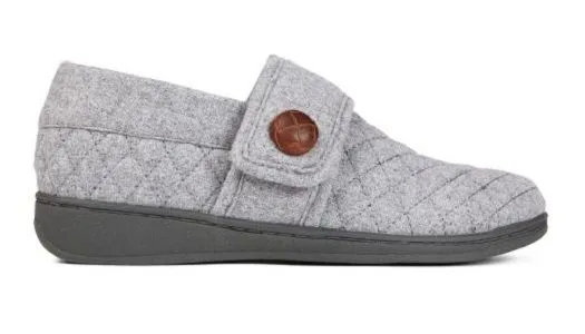 Jackie Terry Cloth Slipper in Light Grey CLOSEOUTS