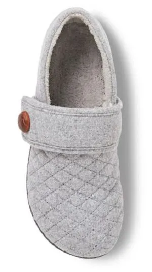 Jackie Terry Cloth Slipper in Light Grey CLOSEOUTS