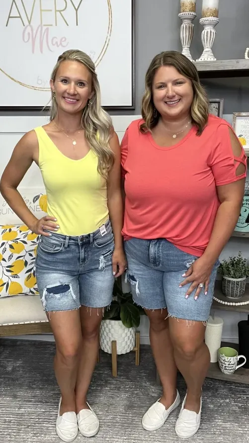 Judy Blue Makayla High Rise Distressed Bermuda Shorts