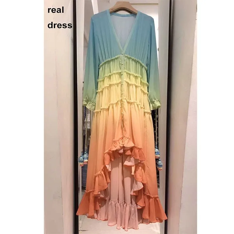 KHALEE YOSE Rainbow Maxi Dress