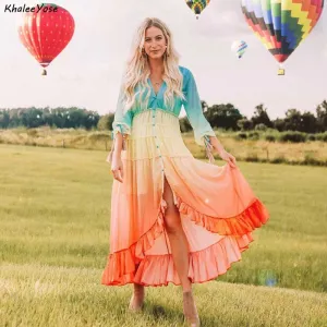 KHALEE YOSE Rainbow Maxi Dress