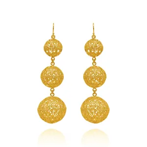 LUCRECIA GOLD LARGE STATEMENT EARRINGS FILIGREE