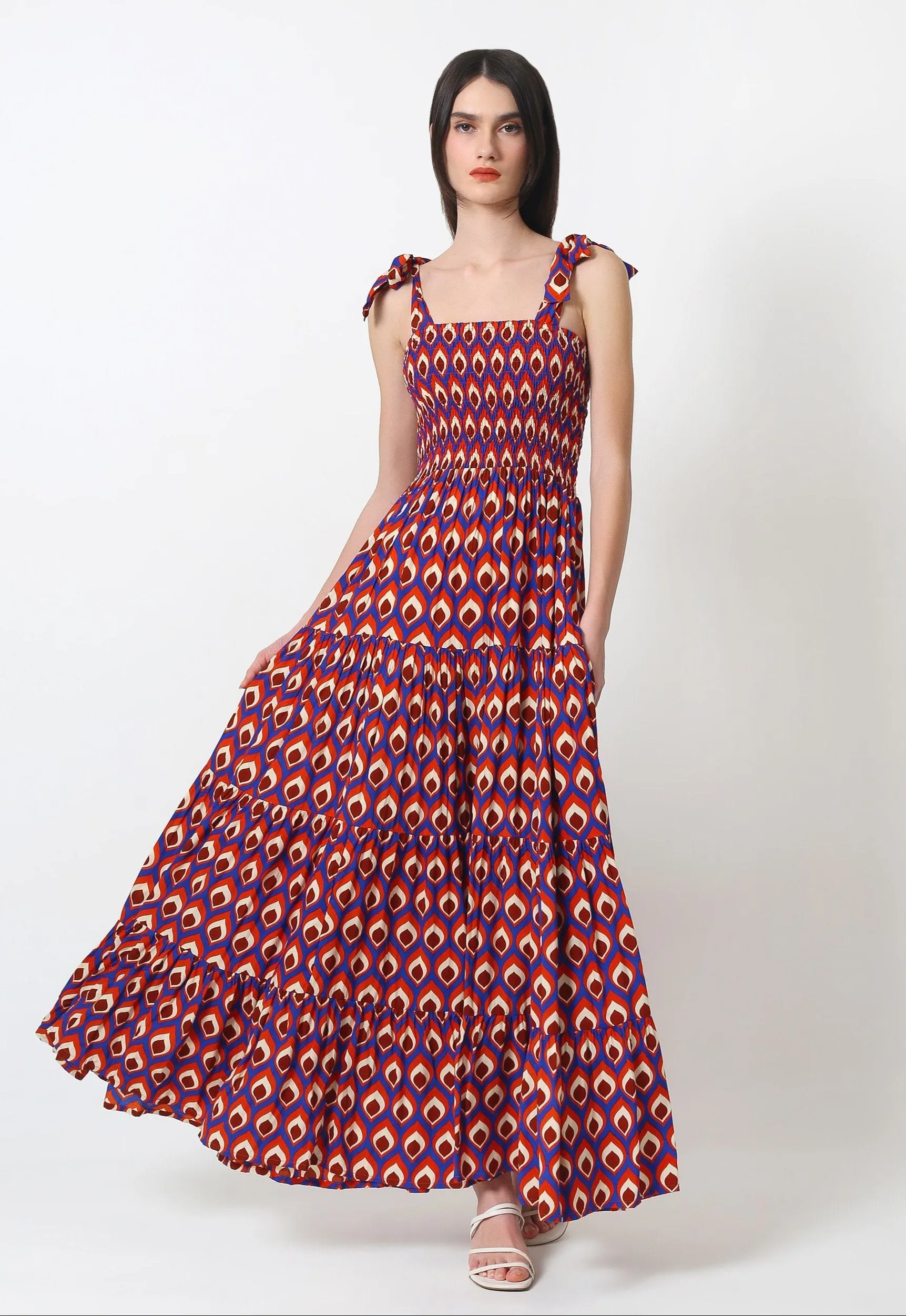Malika Maxi Dress - Peacock Royal Blue