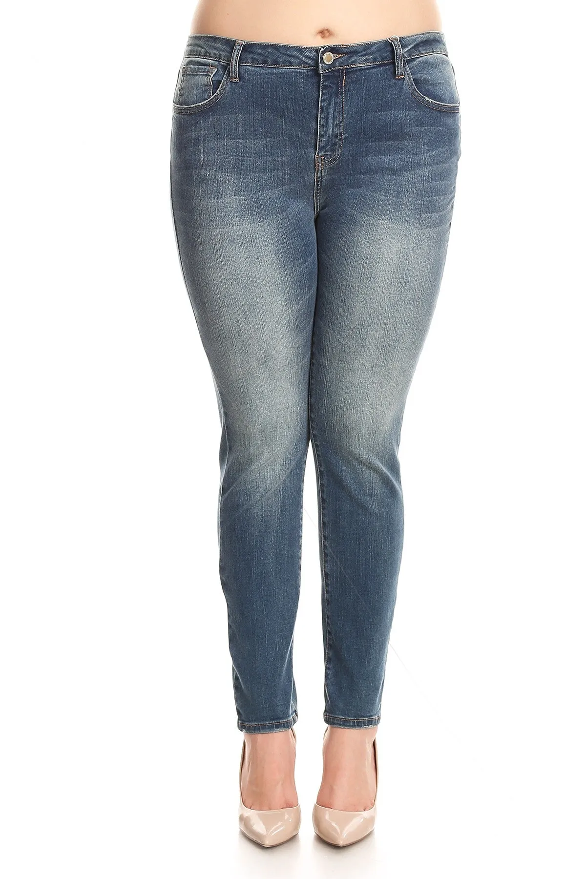 Medium Wash Skinny Jeans PLUS