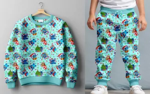 Merry & Bright Santa Stitch - Kids Sweat Separates