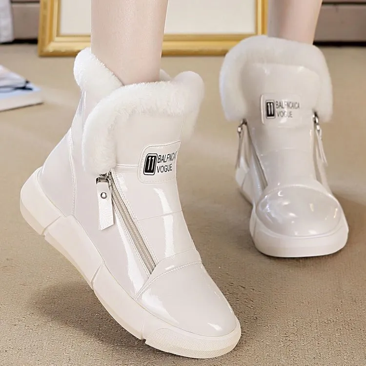 OCW Women New Ankle Leather Boots Round Toe Comfortable Winter Shoes