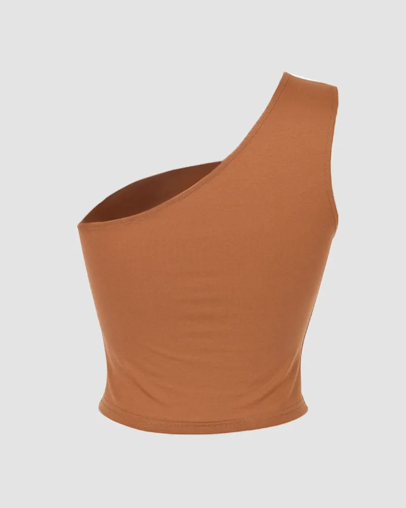 One-shoulder Sports Tank Tops Crop Tops Vest