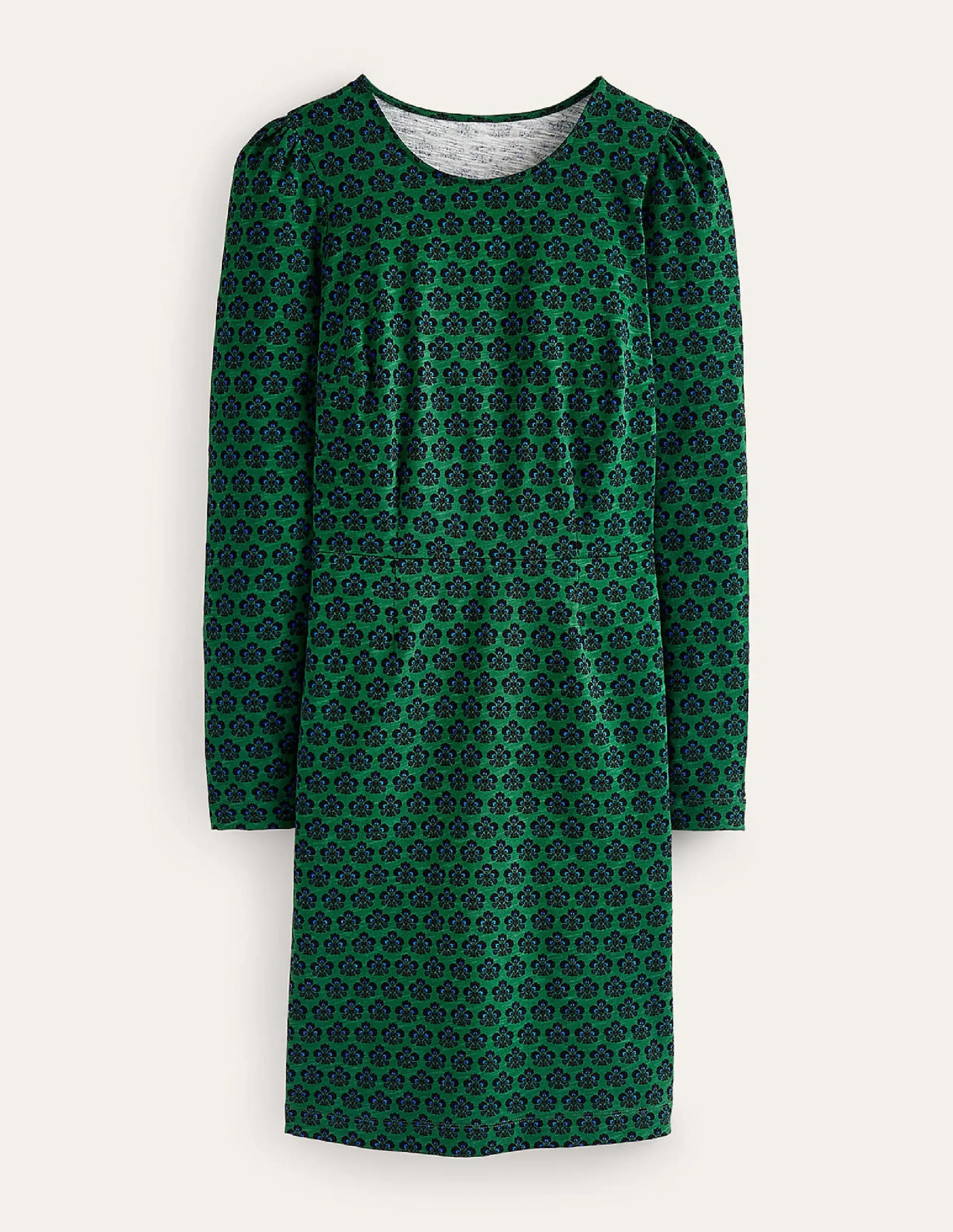 Penelope Jersey Dress-Amazon Green, Carnation Stamp