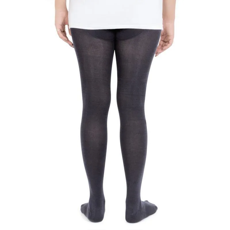 Plain Knitted Tights For Girls - Black