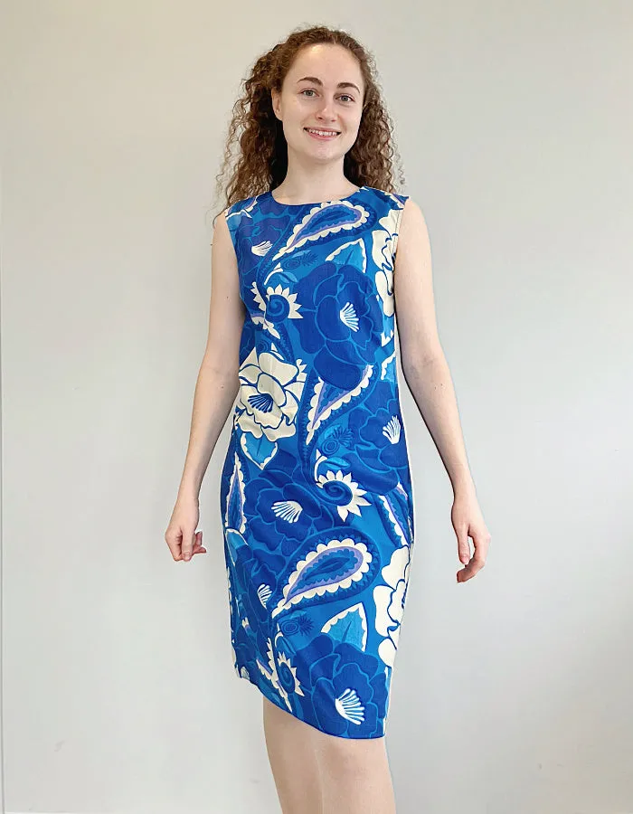 Pomodoro Shift Dress in Blue