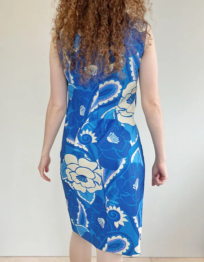 Pomodoro Shift Dress in Blue