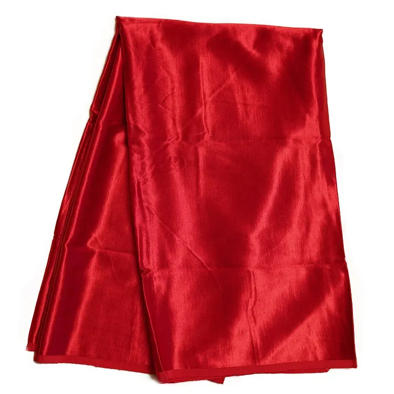 Red Plain Viscose Gaji Silk Fabric (Wholesale)