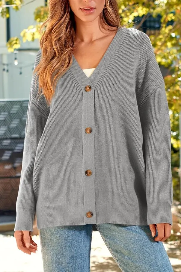 Relaxed Fit Oversized Button Down Knitwear Cardigan