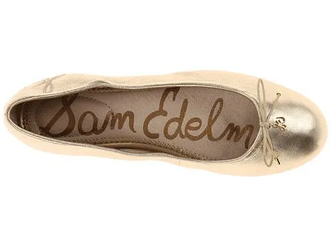 Sam Edelman Felicia Rich Gold Slip On Rounded Closed Toe Flexible Ballet Flat