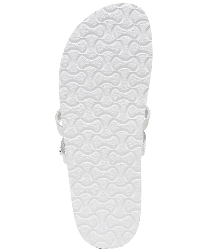 Sam Edelman Jules Medallion White Footbed Round Toe Slip-on Thong Slide Sandals