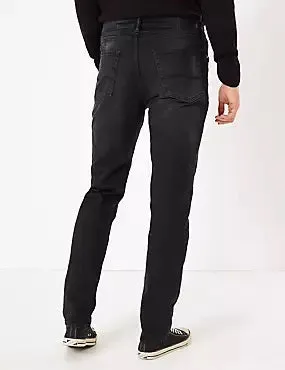Slim Fit Vintage Wash Stretch Jeans
