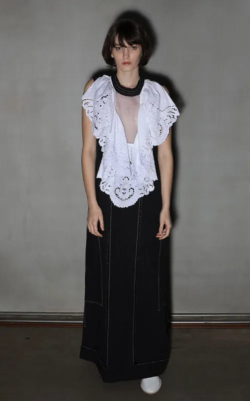 standing in your light maxi lace dress