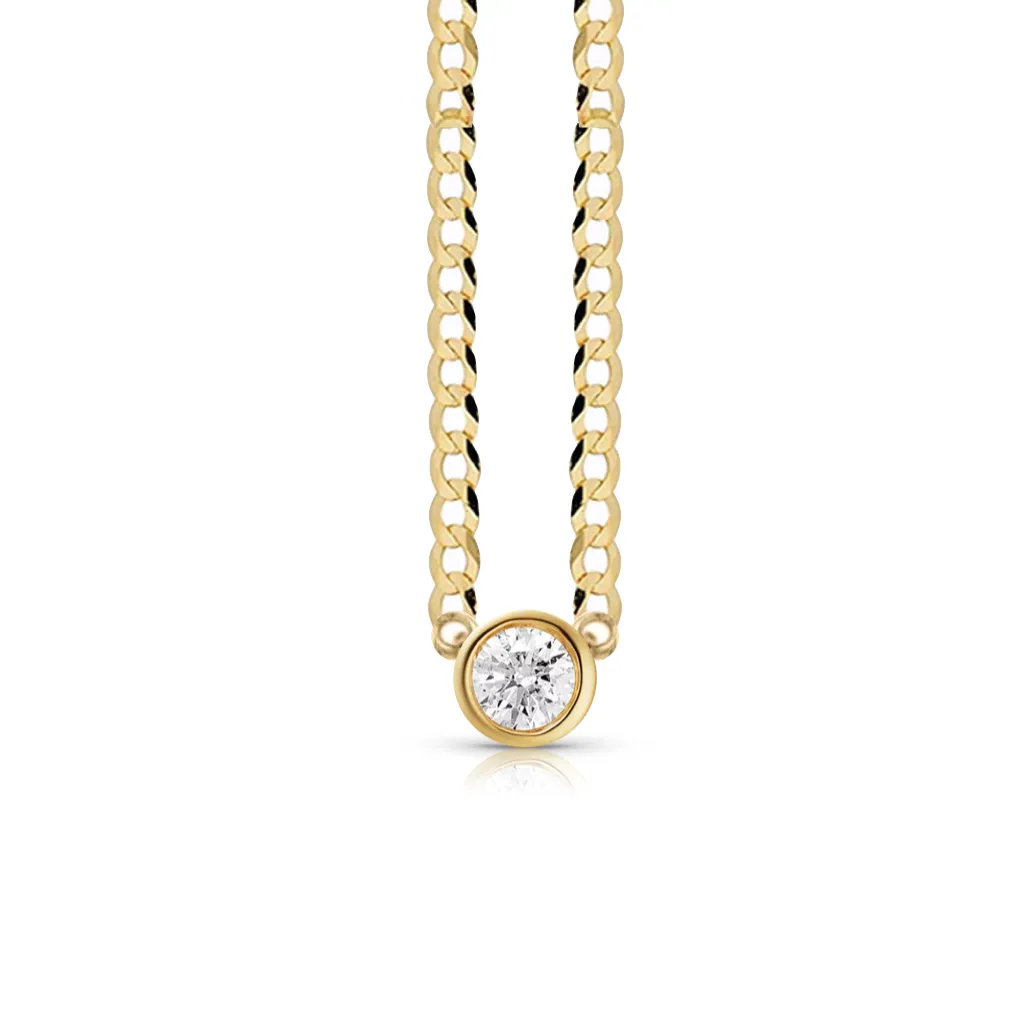 Statement Fancy Diamond Bezel Cuban Link Necklace