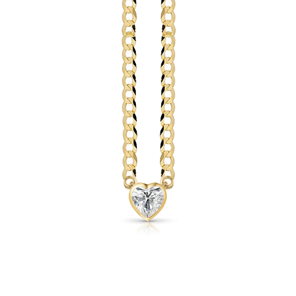 Statement Fancy Diamond Bezel Cuban Link Necklace