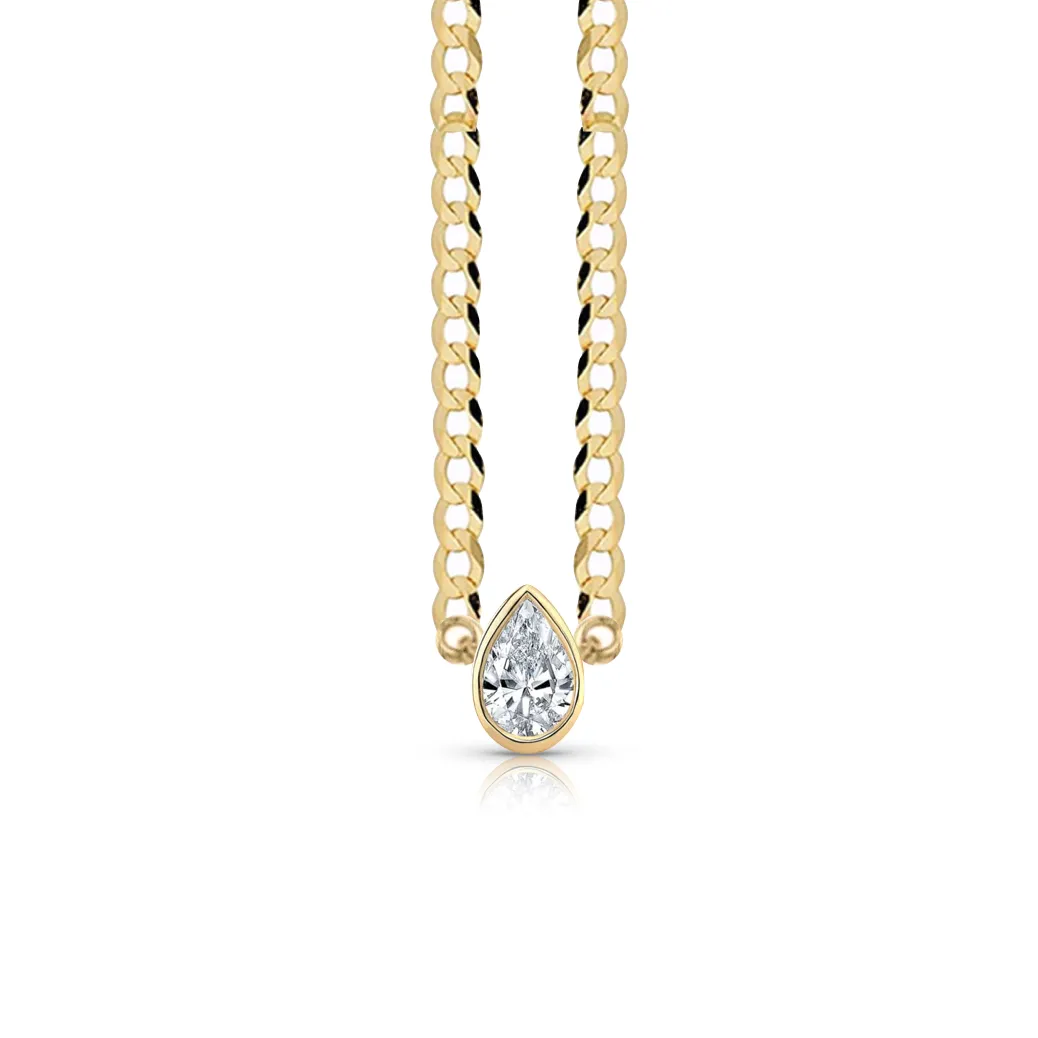Statement Fancy Diamond Bezel Cuban Link Necklace