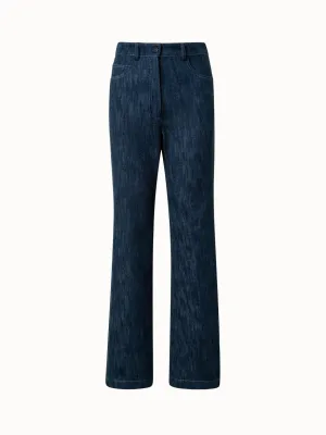 Straight Cotton Denim Pants