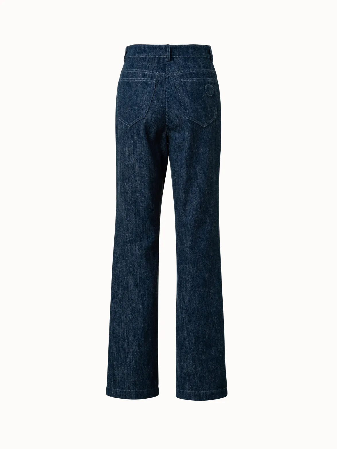 Straight Cotton Denim Pants