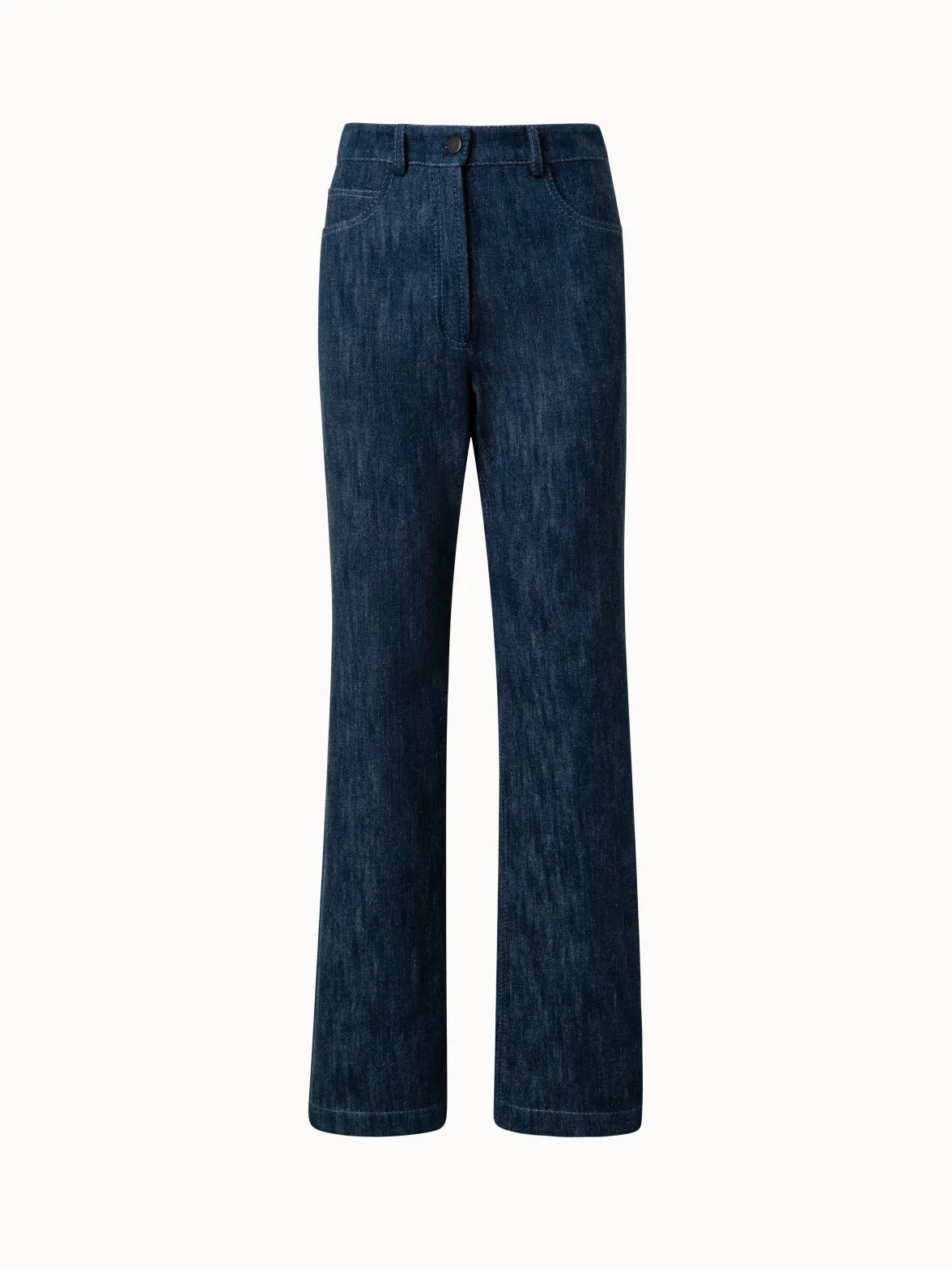 Straight Cotton Denim Pants