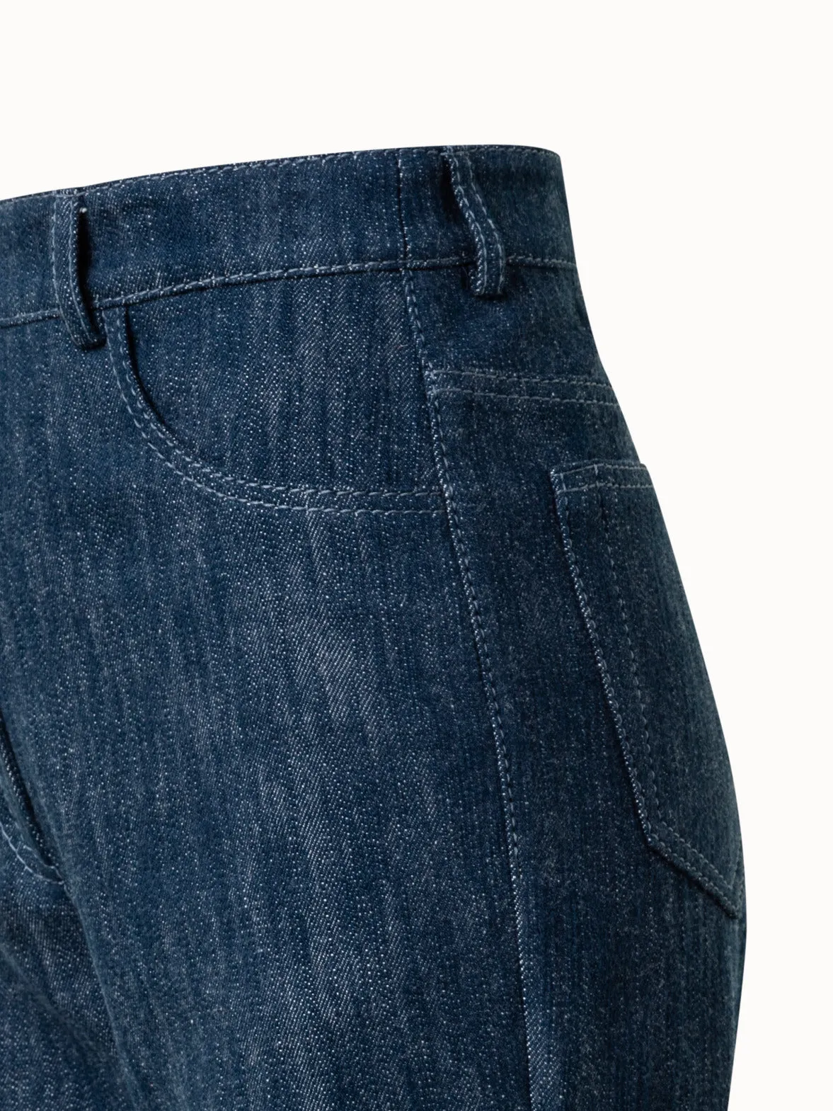 Straight Cotton Denim Pants