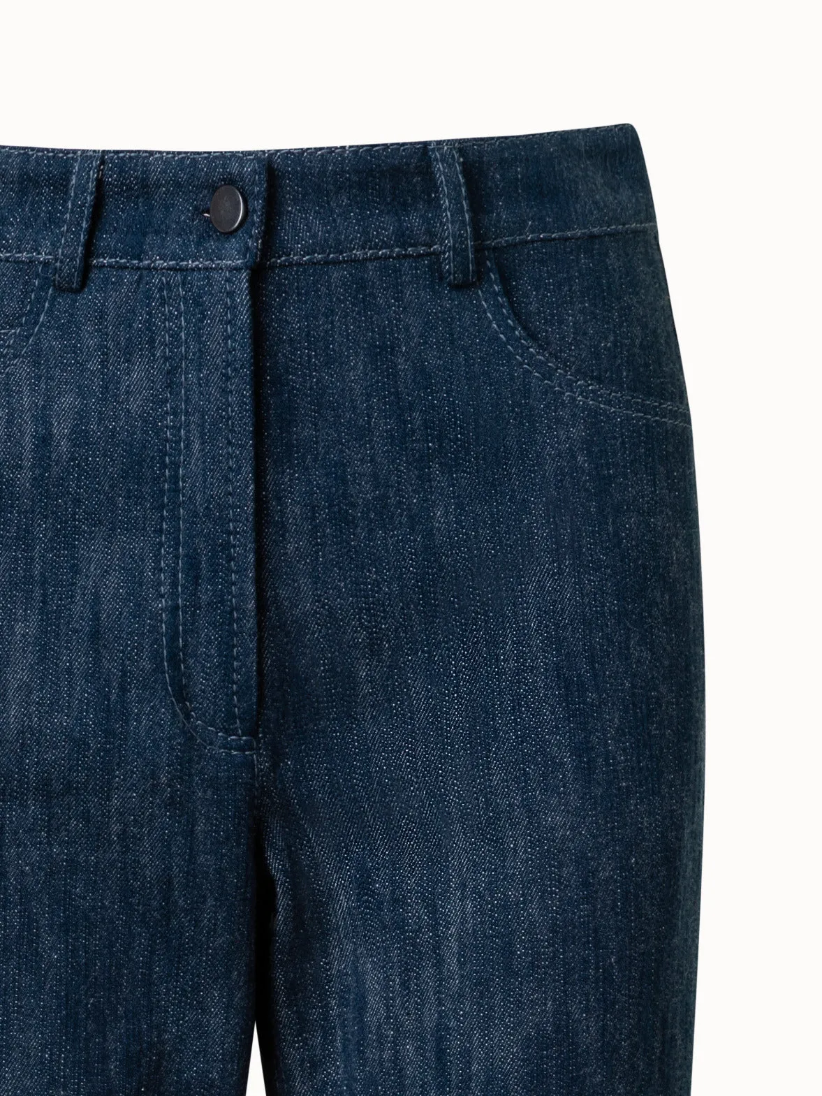 Straight Cotton Denim Pants