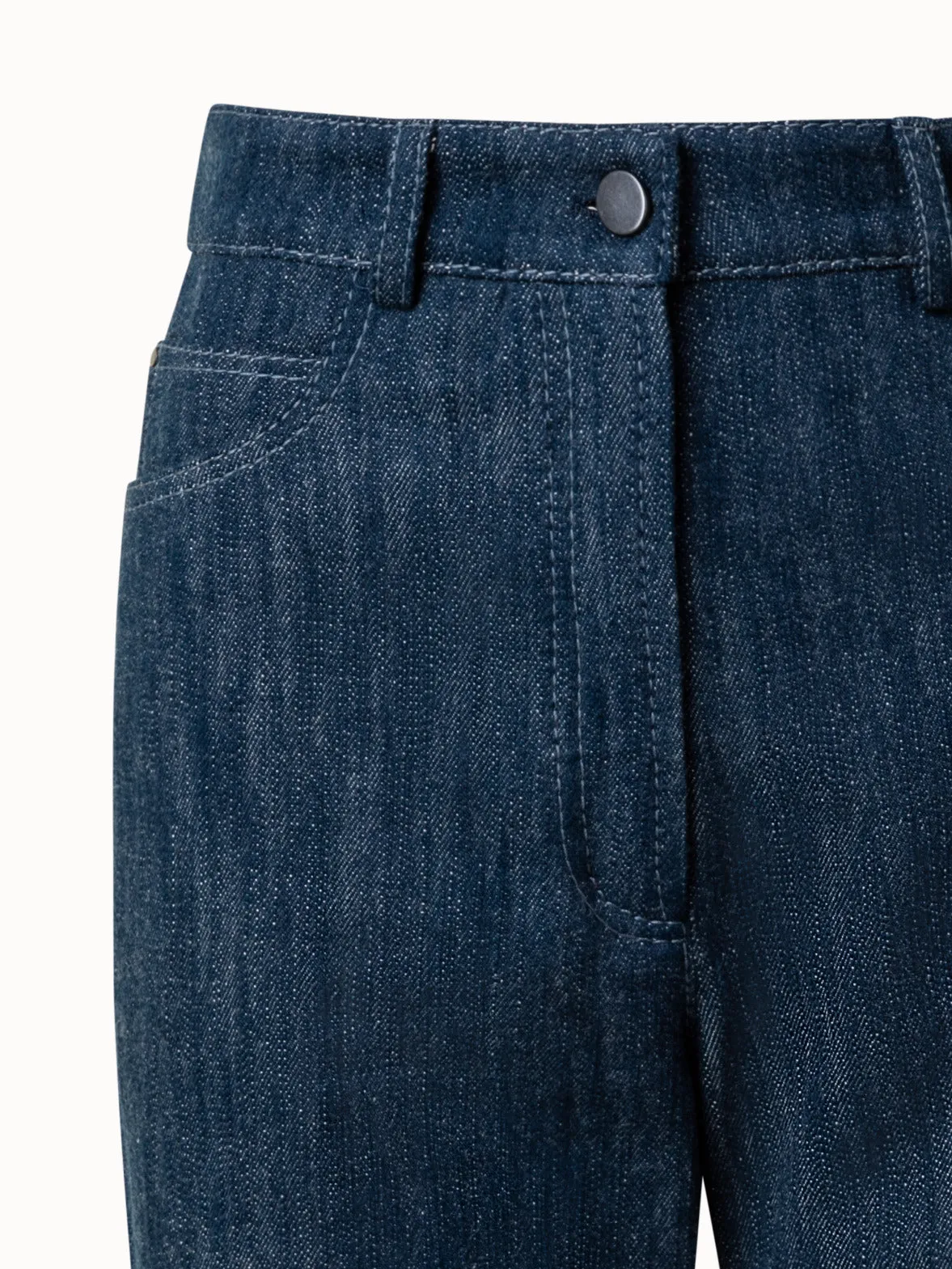 Straight Cotton Denim Pants