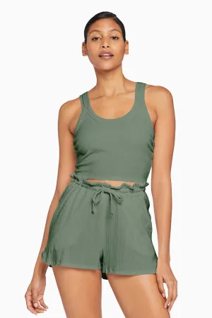 Thalia Organic Rib Shorts - Agave Organic Rib