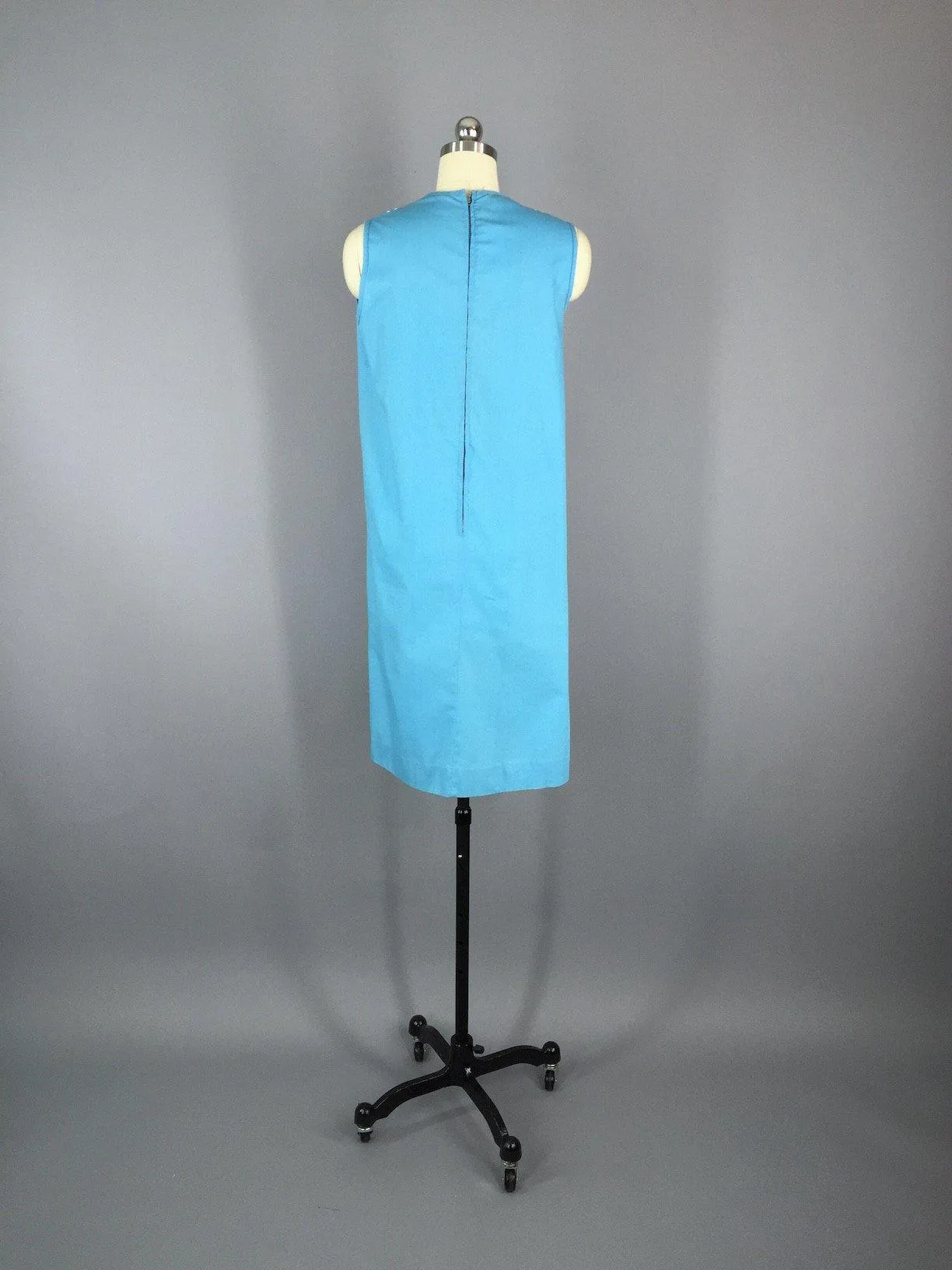 Vintage 1960s Shift Dress / Nautical Sailor
