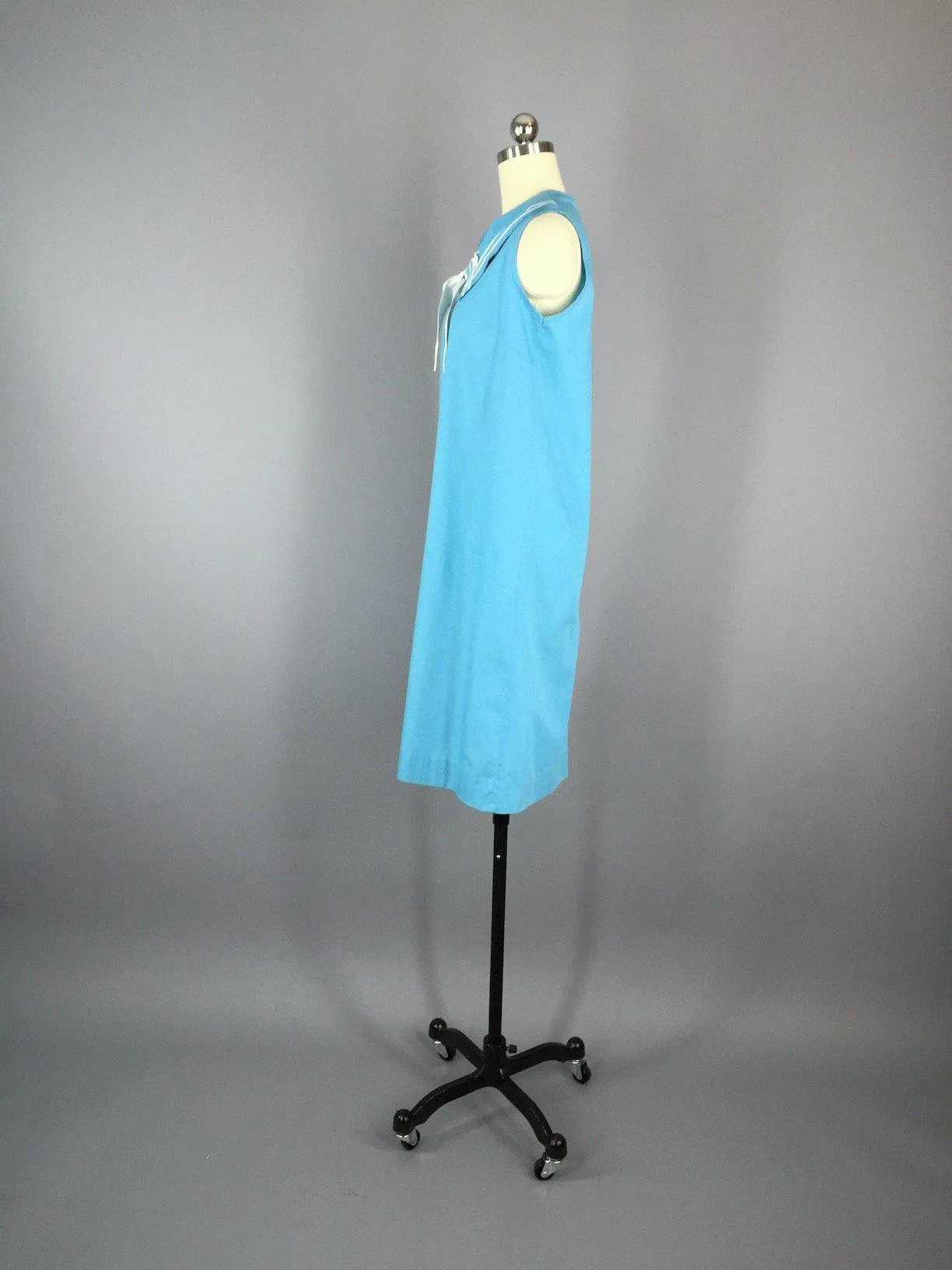 Vintage 1960s Shift Dress / Nautical Sailor