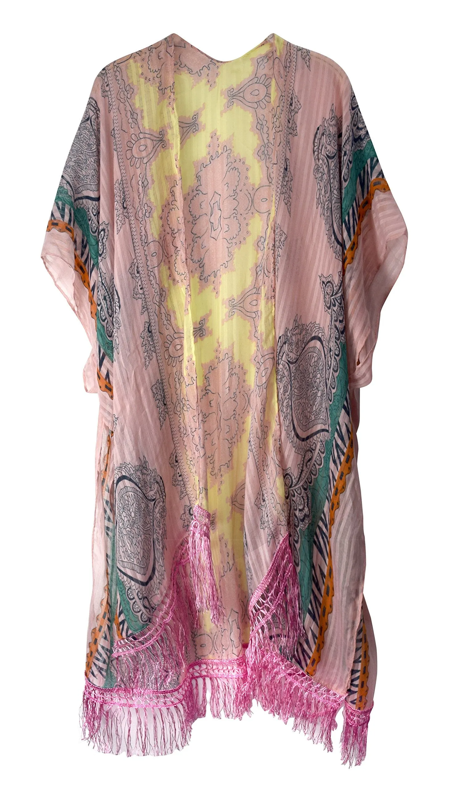 Vintage Kimono Tie Dye Robe Lightweight Cardigan Summer Poncho
